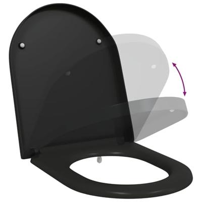 VidaXL Toiletzitting zwart 49 x 36 x 4 cm duroplast
