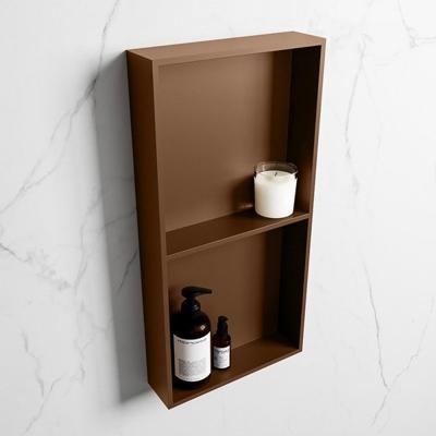 MONDIAZ EASY Nis 59,5x29,5cm in solid surface kleur Rust | Rust. 2 vakken geschikt voor in- of opbouw MONDIAZ EASY Nis 59,5x29,5cm in solid surface kleur Rust | Rust. 2 vakken geschikt voor in- of opbouw