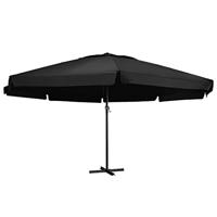 VidaXL Parasol met aluminium paal 600 cm zwart - thumbnail