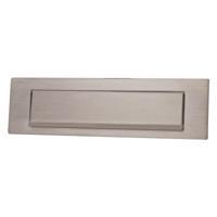Briefplaat rechthoek met klep 335x95mm RVS - thumbnail