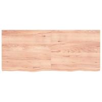 Wandschap 140x60x(2-4)cm behandeld massief eikenhout lichtbruin - thumbnail