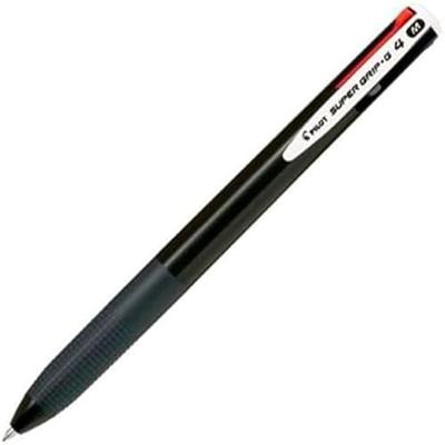 Pilot Super Grip G-4 4-kleurenbalpen, medium, klassieke inktkleuren, zwart lichaam