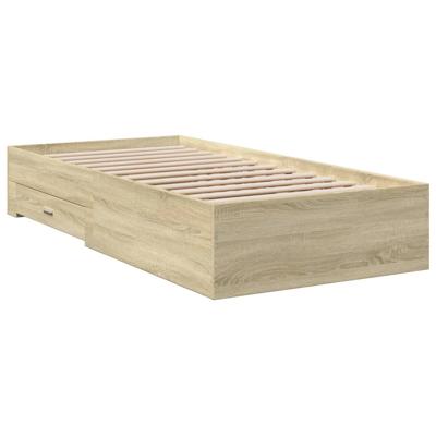 Bedframe met lades bewerkt hout sonoma eikenkleurig 75x190 cm