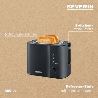 Severin broodrooster matzwart AT9552 Severin broodrooster matzwart AT9552
