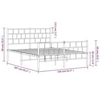 Bedframe met hoofd- en voeteneinde metaal wit 150x200 cm - thumbnail