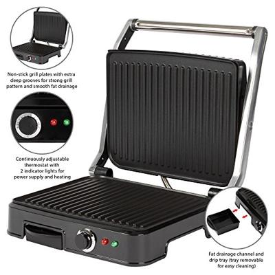 Clatronic KG 3487 Contactgrill Elektrisch Zwart, RVS Clatronic KG 3487 Contactgrill Elektrisch Zwart, RVS