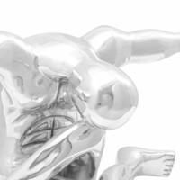 Beeldhouwwerk Zilver 91,5x32x33 cm Aluminium Denker - thumbnail