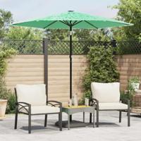 VidaXL Parasol met stalen paal 223x223x213 cm groen - thumbnail