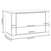 Wandschoenenkast 70x35x38 cm bewerkt hout zwart - thumbnail