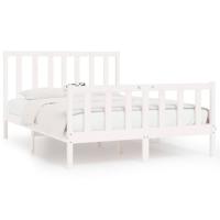 Bedframe massief hout wit 140x190 cm - thumbnail