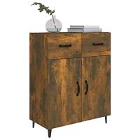 Dressoir 69,5x34x90 cm bewerkt hout gerookt eikenkleurig - thumbnail