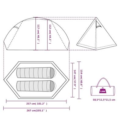 VidaXL Koepeltent 2-persoons waterdicht verduisterend stof wit