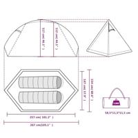 Tent 2-persoons 267x154x117 cm 185T taft wit - thumbnail