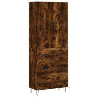Hoge kast 69,5x34x180 cm bewerkt hout gerookt eikenkleurig - thumbnail