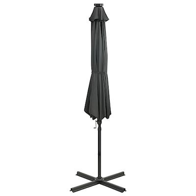 VidaXL Zweefparasol met paal en led-verlichting 300 cm antracietkleur