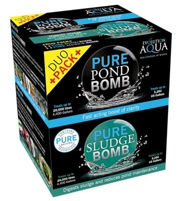 Evolution Aqua Duo Pack: Pure Pond Bomb & Sludge Bomb voor Heldere Vijvers