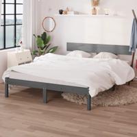 Bedframe massief hout grijs 120x190 cm - thumbnail