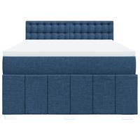 Boxspring met matras stof blauw 140x200 cm - thumbnail