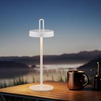 Draadloze Oplaadbare LED Tafellamp - Binnen & Buiten - Dimbaar - ø12.8 x 36.6 cm - Warmwit licht - 3000mAh - White - thumbnail