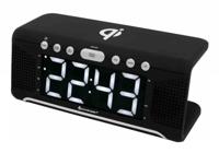 Soundmaster FM-horloge-radio UR800SW met QI-laadstation voor smartphones/tablets, dimbaar jumbo-led-display, zwart - thumbnail