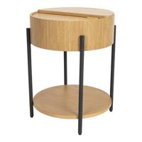 Zuiver Ronde Bijzettafel 'Slides' Eikenhout, 45cm - thumbnail