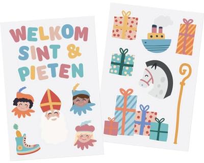 Folat BV Raamstickers welkom sint & pieten, 13st.