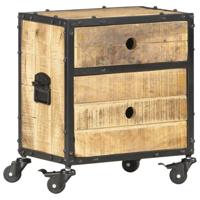 vidaXL Nachtkastje 40x30x50 cm ruw mangohout - thumbnail