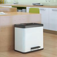 Hailo öko duo plus L 6302300 Afvalbak 26 l Plaatstaal (l x b x h) 470 x 470 x 430 mm Wit Met voetpedaal 1 stuk(s) - thumbnail