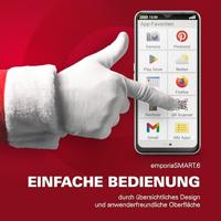 emporia SMART.6, mobiele telefoon voor senioren, 5G volt, smartphone zonder abonnement, mobiele telefoon met noodoproepknop, 6,58 inch display, Android 13, 50 MP-camera, zwart - thumbnail