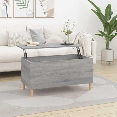 Salontafel 90x44,5x45 cm bewerkt hout grijs sonoma eikenkleurig