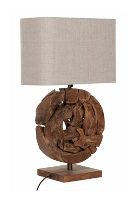 MUST Living Tafellamp 'All Around the World' Teakhout, 70cm