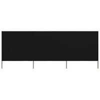 Windscherm 3-panelen 400x160 cm stof zwart - thumbnail