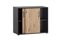 Schildmeyer Kast Aino (4 vakken, zwart mat eiken) - thumbnail