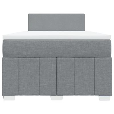 Boxspring met matras stof lichtgrijs 140x200 cm