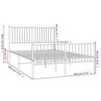 Bedframe met hoofd- en voeteneinde metaal zwart 140x190 cm - thumbnail