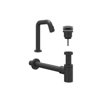 IVY Fonteinset - Contour - opbouw - laag - always open plug - Mat zwart PED 6901452
