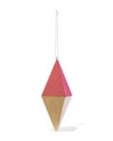 HEMA Kersthanger 12cm hout diamant roze-goud (multi) - thumbnail