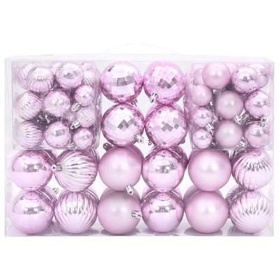VidaXL Kerstballen 100 st ø3/4/6 cm roze