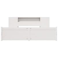 Bed met boekenkast zonder matras grenenhout wit 200x200 cm - thumbnail