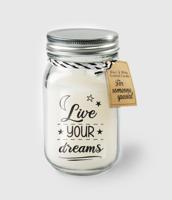 Paperdreams Geurkaars in glas - live your dreams - thumbnail