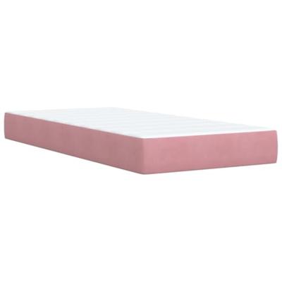 Boxspring met matras fluweel roze 90x200 cm
