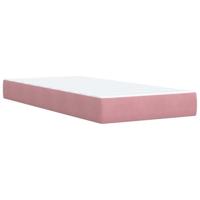 Boxspring met matras fluweel roze 90x200 cm - thumbnail