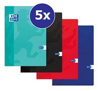 Schrift Oxford School A4 ruit 5x5mm 120 pagina&apos;s 80gr assorti | 5 stuks - thumbnail