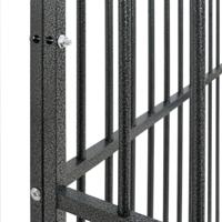 Hondenkennel 16 panelen gepoedercoat staal zwart - thumbnail