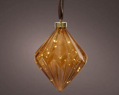 Micro LED diamant binnen dia16-H20cm brown/warm white - Lumineo