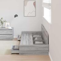 Opbergbedframe met hoofdeinde Grijs Sonoma 75 x 190 cm Bewerkt hout - thumbnail
