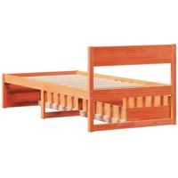 Bedframe met lades massief grenenhout wasbruin 90x200 cm - thumbnail