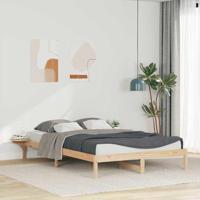 Bedframe met Zijtafels Naturel 140 x 220 cm Massief grenenhout - thumbnail