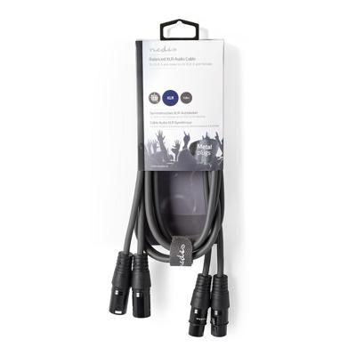Nedis COTH15030GY15 Gebalanceerde Xlr-audiokabel 2x Xlr 3-pins Male - 2x Xlr 3-pins Female 1,5 M Grijs