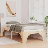 Bedframe met opslag Bruin 90 x 190 cm Massief grenenhout - thumbnail